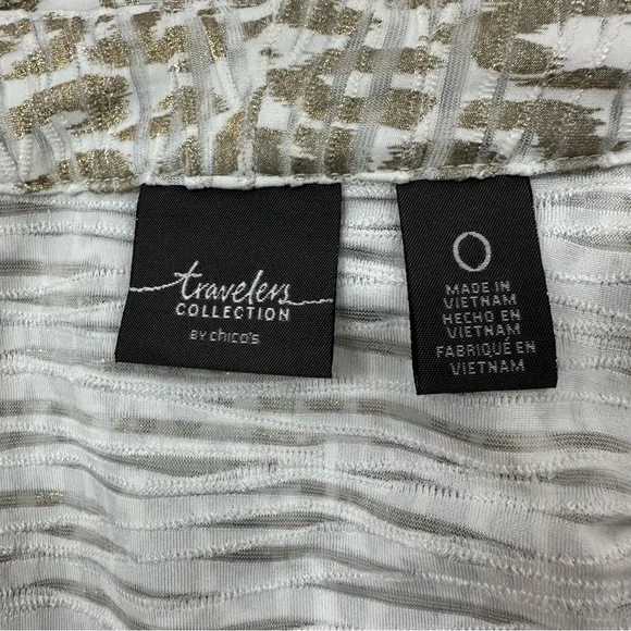 Traveler’s Collection By Chico’s Gold Animal Print Cardigan - Picture 5 of 8